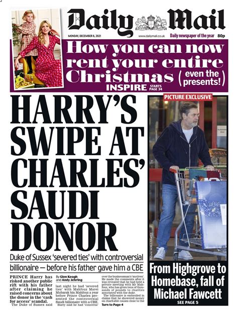 daily mail front page 6th of december 2021 tomorrow s papers today