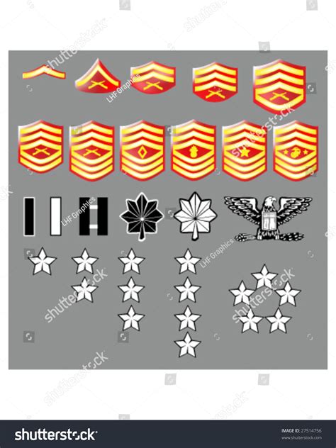 Us Marine Corps Rank Insignia Officers Stock Vector 27514756 Shutterstock