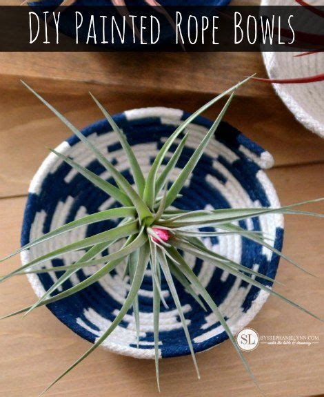 Diy Painted Rope Bowls Diy T World Diy Rope Basket Coiled Fabric