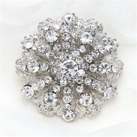 Crystal Rhinestone Bridal Wedding Round Cake Jewelry Belt Buckle Brooch