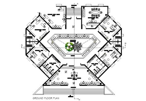 Plan Of College Admin Office Is Given In This Autocad Drawing File