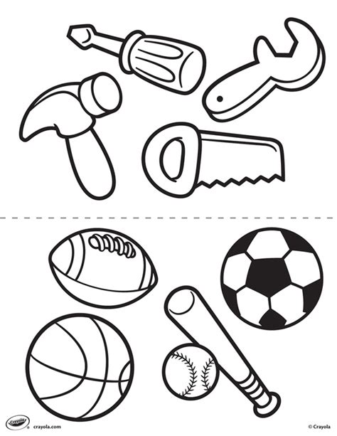 Although as olympic games 2012 approach, many sports we never think about are presented. First Pages - Tools and Sports Coloring Page | crayola.com