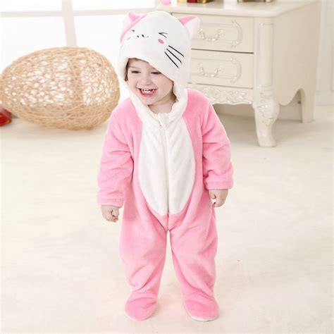 Pink Cat Onesie For Baby And Toddler Animal Kigurumi Pajama Halloween