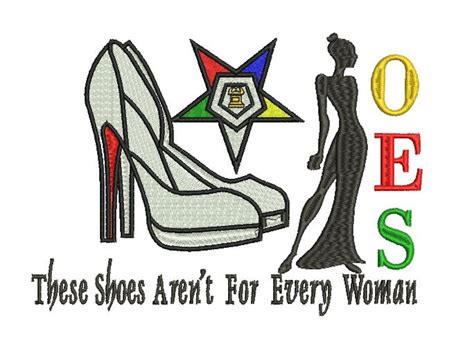 Oes Shoes Order Of The Eastern Star Embroidery Design Etsy