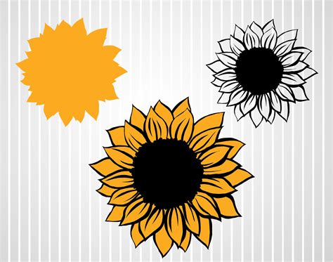 Sunflower Svg Bundle Free Design Clipart Sun Svg Cuts Flower | Etsy UK