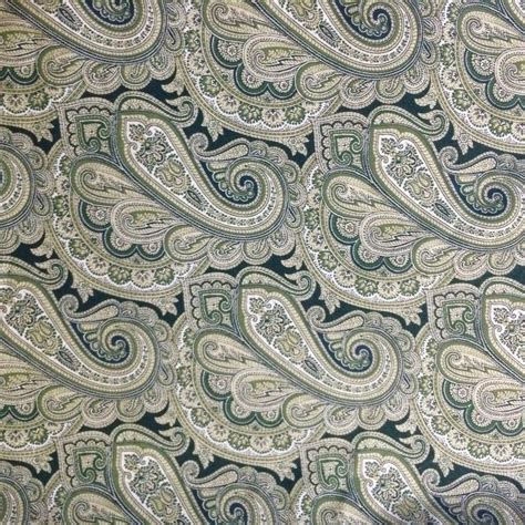 Green Paisley Fabric By The Yard Textured Fabric Blender Etsy