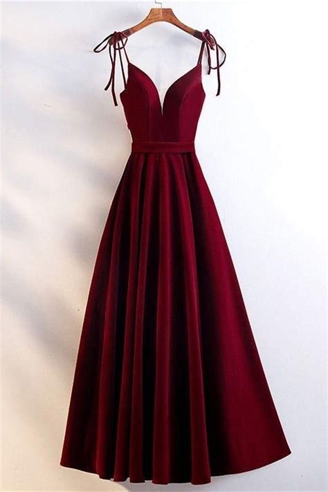 Gorgeous Sweetheart Spaghetti Straps Corset Red Velvet Long A Line Prom