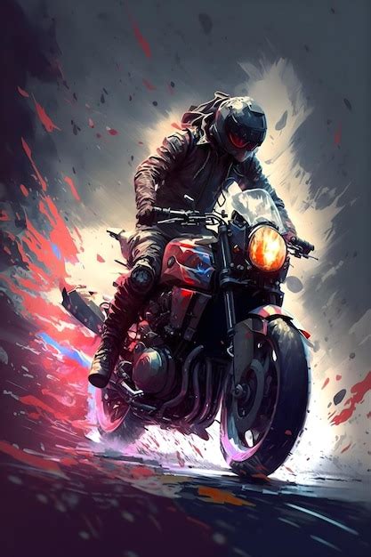 Premium Photo A Man Riding A Motorcycle Ai Generated