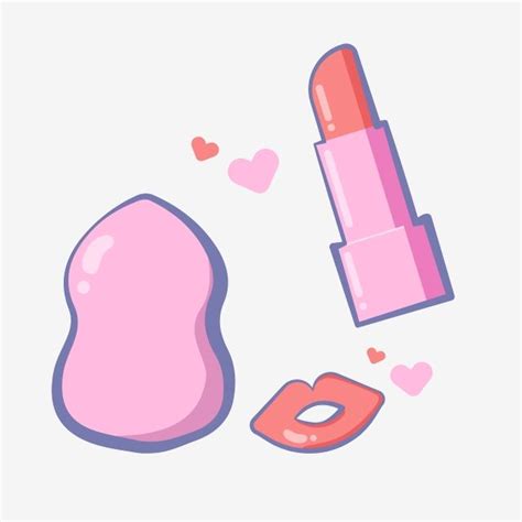 Pink Beauty Cosmetics Cartoon Lipstick Beauty Egg Illustration Beauty