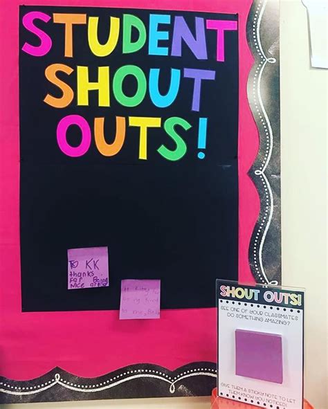 Loving The Idea Of Our Student Shout Outs Board Thanks