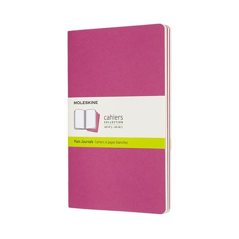 Moleskine Cahier Journals Large Plain 3 Pack Kinetic Pink The