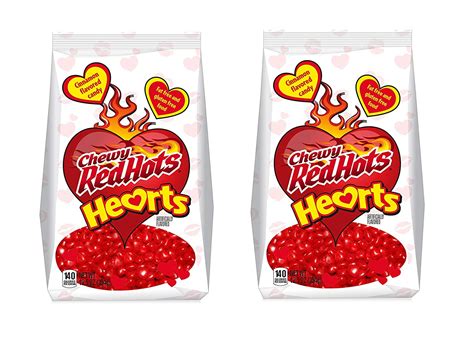 red hots chewy hearts cinnamon flavored valentine s day candy 12 5oz 2 pack