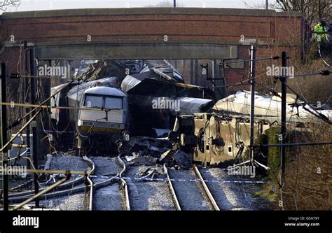 Train Crash Scene Stock Photo Alamy