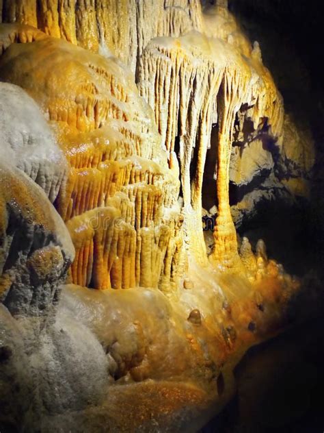 Cave Beautiful Limestone Cave Interior Closeup View Natural