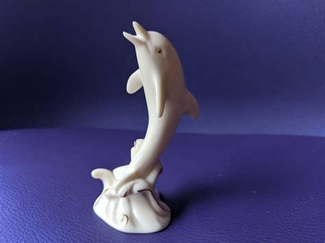 Lenox Dolphin Figurine Porcelain With Gold Accents On Ocean Etsy