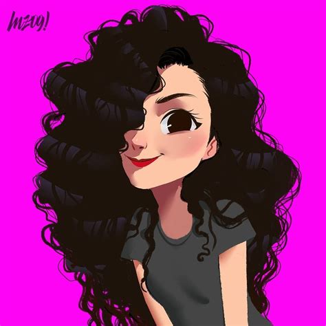 Curly And Cute 💜 Dibujo Pelo Rizado Dibujos Animados De Chicas