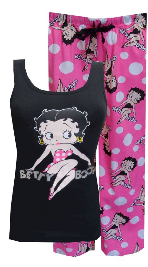 Betty Boop Pink And White Polka Dot Capri Pajama Set 28 These 100