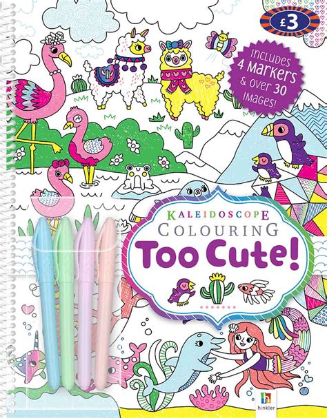 Kaleidoscope Colouring Too Cute And 4 Markers Wiro Books Adult