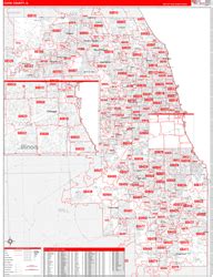 Cook County IL Zip Code Maps Red Line