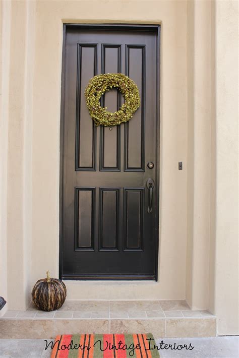 Remodelaholic Painting A Wooden Exterior Door Black