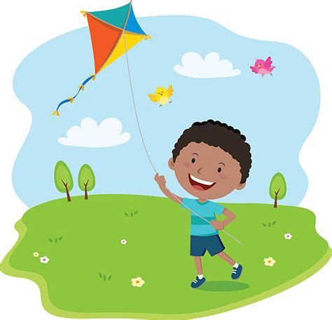 Children Fly Kites Illustrations Royalty Free Vector Graphics And Clip