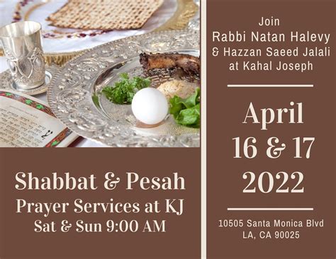 Pesah Services 2022 Kahal Joseph Congregationkahal Joseph Congregation