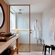 極簡銀色無框鋼化玻璃屏風一字型浴屏浴室化妝室淋浴房隔斷定製