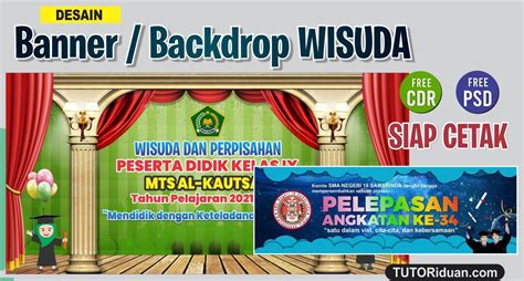 Free Download Desain Banner Backdrop Wisuda Perpisahan Format CDR PSD TUTORiduan Com