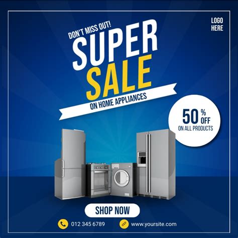 Home Appliances Sale Ad Template Postermywall