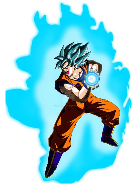 Goku Super Saiyan Blue Kamehameha Pose By Aashananimeart