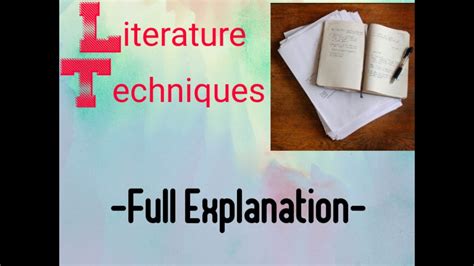 Literary Techniques 1 Brief Explanation English Literature Learn