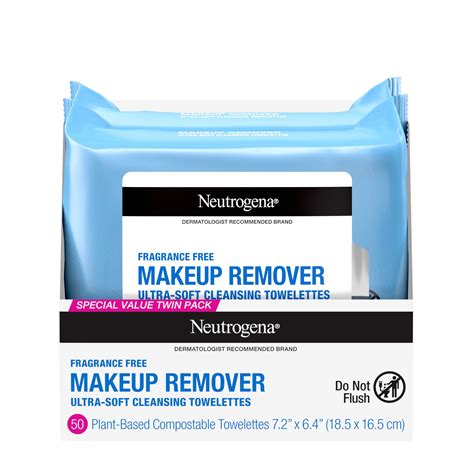 Neutrogena Fragrance Free Makeup Remover Facial Wipes Twin Pack 50ct