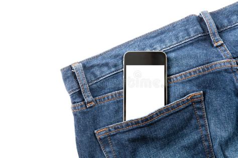 Smart Phone In Your Pocket Blue Jeans Stock Photo Image Of Background
