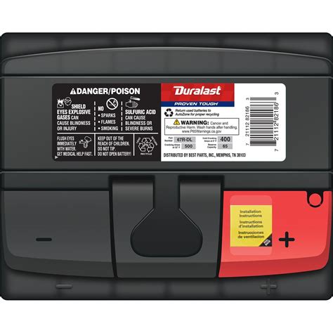 Duralast Battery 67r Dl Group Size 67r 400 Cca