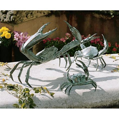 Design Toscano Oceans Crabs Cast Bronze Garden Statue Set Of 3