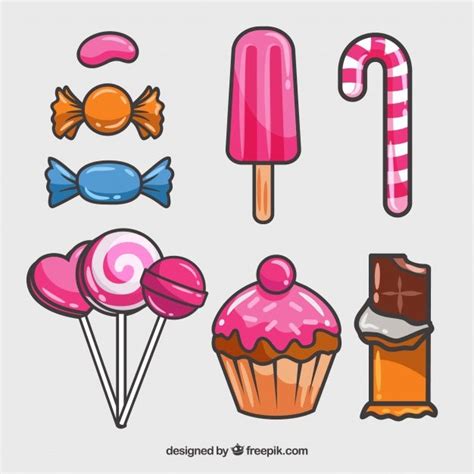 Premium Vector Candies Collection With Many Colors Candy Drawing
