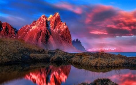 Beautiful Red Sunset Landscape Wallpaper For Widescreen Desktop Pc