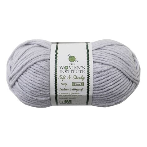 Womens Institute Pale Grey Soft And Chunky Yarn 100g Hobbycraft
