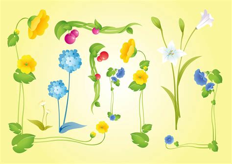 Beautiful Flowers Vectors Vector Art And Graphics