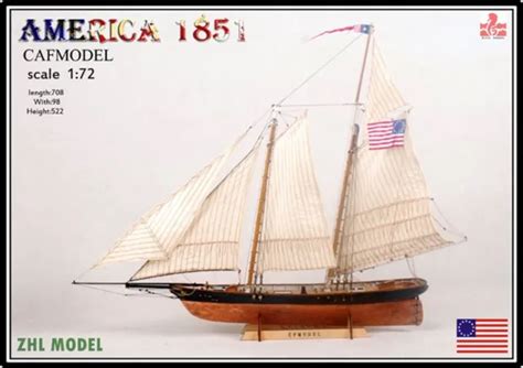 America 1851 Wood Ship Kit 172 Scale Wooden Ship Model Kit Unassembled