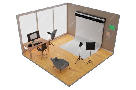 Premium Photo Photography Studio Interior Isometric View With Desk