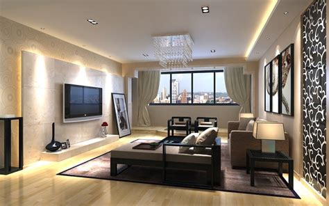 Photorealistic Living Room With City View 3d Model Max