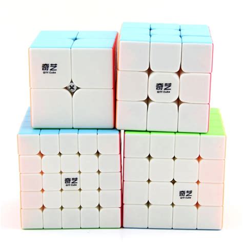 4 Pcsset Qidi S 2x2 Qiyi Warrior W 3x3 Stickerless Speed Cube Qiyuan S