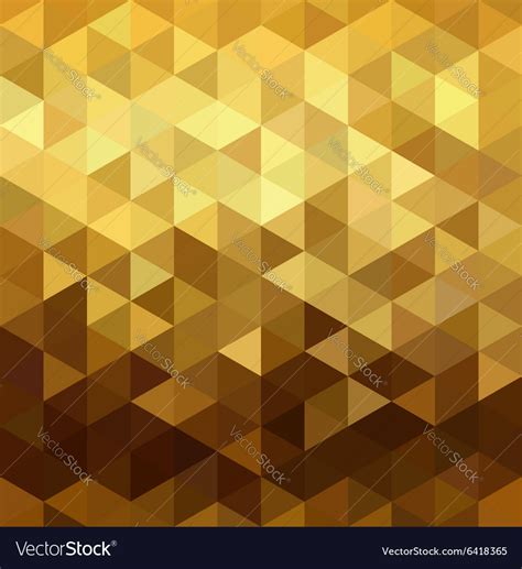 Gold Pattern Low Poly Triangle Geometry Fancy Vector Image