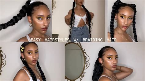 From various takes on a topknot to a super easy crown braid, the effortless. 5 EASY HAIRSTYLES WITH $2 BRAIDING HAIR - YouTube