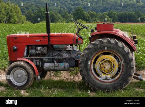 Old Polish Farm Tractor Ursus C 355 That Type Has Been Produced Stock