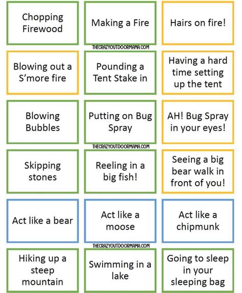 We did not find results for: 27 Fun Camping Charades Prompts! Printable PDF - The Crazy Outdoor Mama