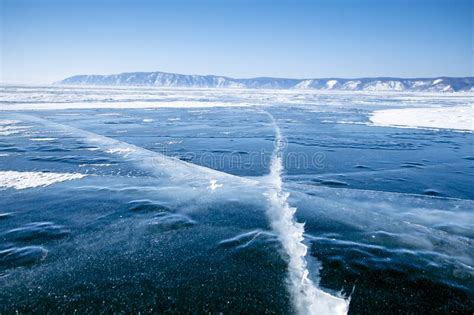 Baikal Ice Cracks In The Ice Of Lake Baikal Winter Baikal Air
