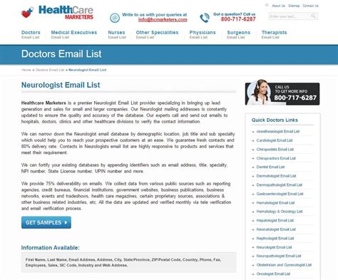 Streamline your emailing and boost your sales with mailjet. Our cost effective and authentic Neurologists mailing list ...