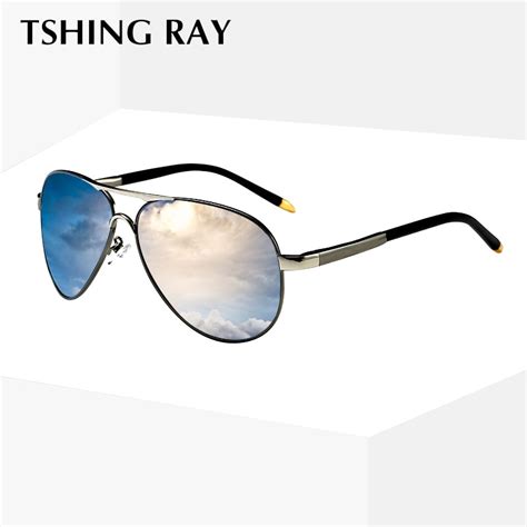 tshing ray brand polarized aviation sunglasses men coating lens pilot sun glasses retro driving